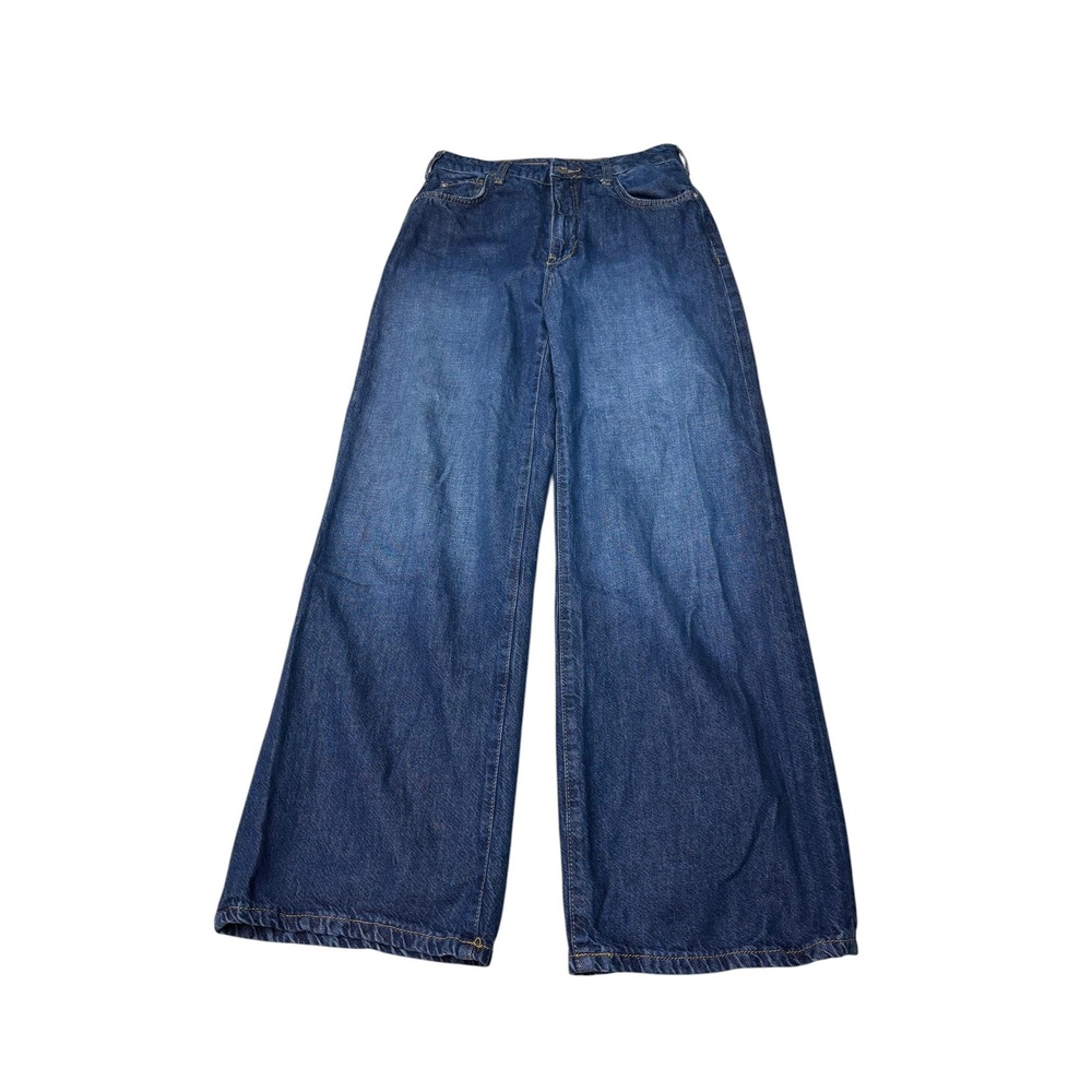 Anthropologie Pilcro and the Letterpress Wide Leg Jeans Blue Denim Womens 26X28